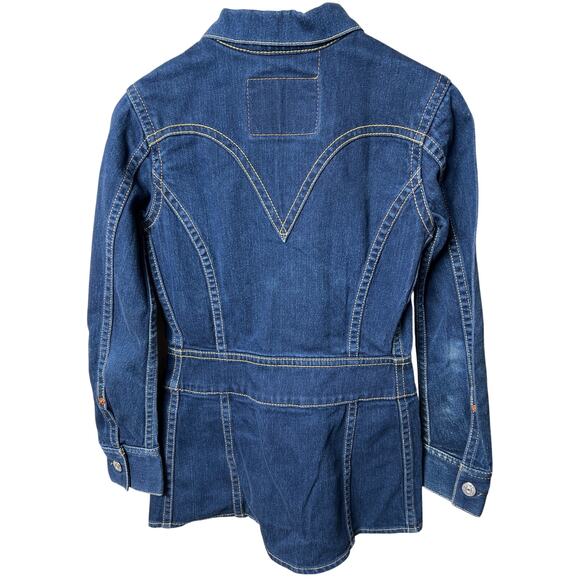 Levi's Type 1 Long Iconic Jacket Size Small Button Up Denim Retro - Picture 2 of 6